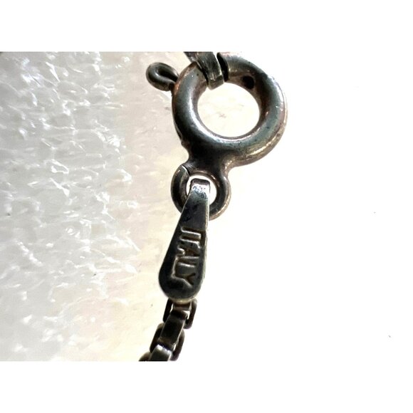 Didac Israel Silver Filigree Pendant Amethyst Cabochon 18” Italian Box Chain Vtg - Picture 6 of 14